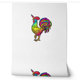 Papier Peint Licorne de poulet arc-en-ciel Coq Image drôle d'an