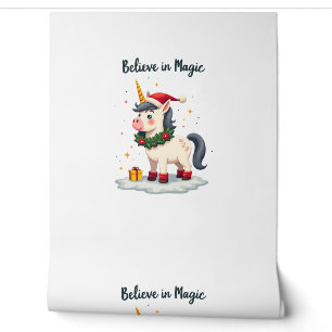 Papier Peint Licorne festive Believe in Magic portant un Christ