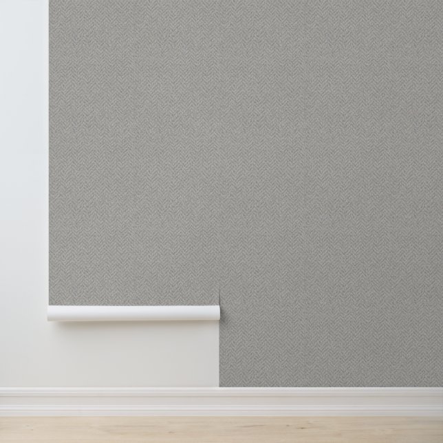 Papier Peint Linge tissé Français minimal Gris Fumé (Application)