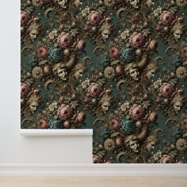 Papier Peint Litanie d'Aristocrates - Design floral gothique (Application)