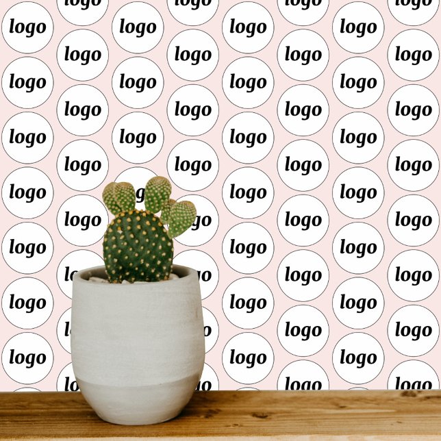 Papier Peint Logo Motif Business Promotion Blush Pink (Logo pattern blush pink business promotional wallpaper)