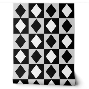 Papier Peint Losange de diamant noir et blanc