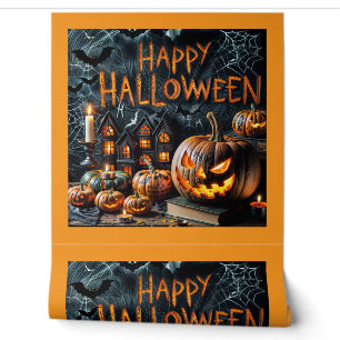 Papier Peint Luminosité Citrouille éffrayante - Décor Halloween