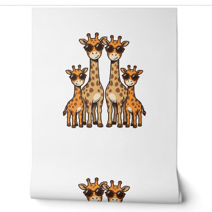 Papier Peint Lunettes de soleil de la famille de la girafe Cool