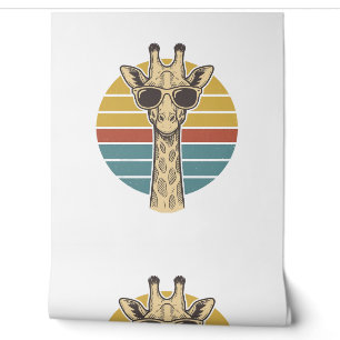 Papier Peint Lunettes de soleil girafe vintage vecteur crépuscu