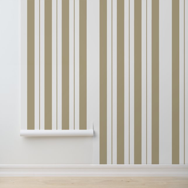 Papier Peint Luxe moderne Gold White Stripes Motif (Application)
