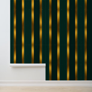 Papier Peint Luxe Popular Green Gold Linen Texture Collection