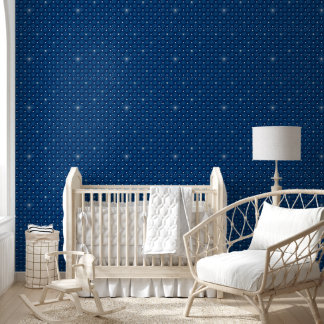 Papier Peint Luxueux bleu audacieux matelassé à tuft diamanté