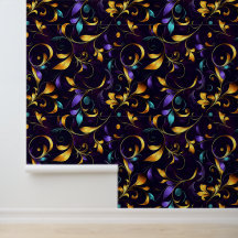 Luxueux Motif floral feuillus