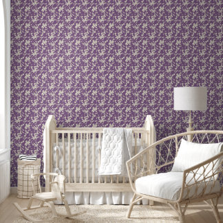 Papier Peint Magnolia Fleur Élégante Romantique Vintage en Lila