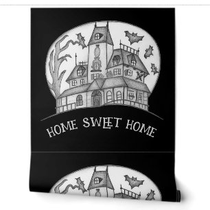Papier Peint Maison hantée et chauves-souris Halloween