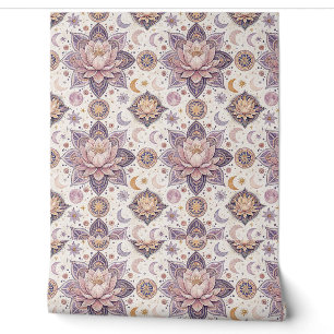 Papier Peint Mandala de lotus céleste motif de conception spiri