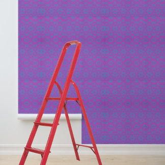 Papier Peint mandala moderne motif bleu peigne rose