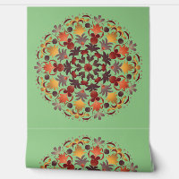 Mandala Rouge Jaune Orange Vert Brown