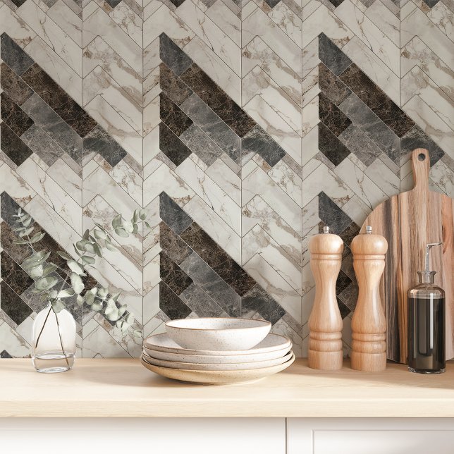 Papier Peint Marbre gris géométrique (Créateur téléchargé)