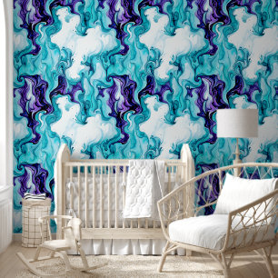 Papier Peint Marbre turquoise, Turquoise et violet