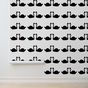 Papier Peint Mariage gothique embrasser les cygnes noirs
