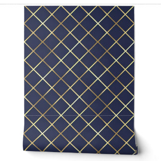 Papier Peint Marine moderne et Gold Diamond Grille