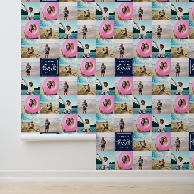 Papier Peint Marine Nautique Monogram Lake House Photo Motif (Application)
