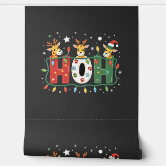 Papier Peint Matching Christmas Santa Hat Ho Ho Ho Giraffe Anim