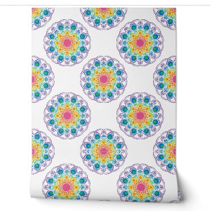 Papier Peint Maximaliste Arc-en-ciel Fontaine Florale Pointe