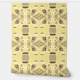 Papier Peint Mazipoodles Abstrait Leapfrog Sepia sur Buttermilk