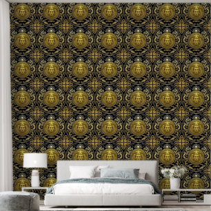 Papier Peint Medusa et serpents avec décor baroque Designer