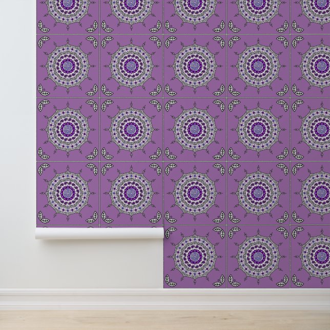 Papier Peint Mehndi Imaginaire Argent (Application)