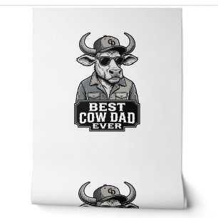 Papier Peint Meilleur papa vache jamais design de gravure vinta