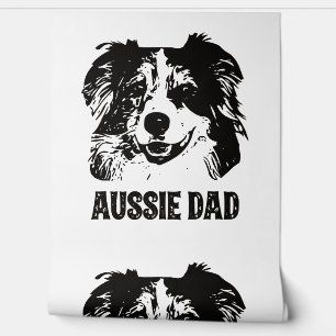 Papier Peint Mens Aussie Papa - Australian Shepherd Chien Papa