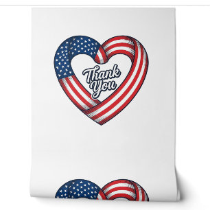 Papier Peint Merci cœur patriotique vintage vector design_1