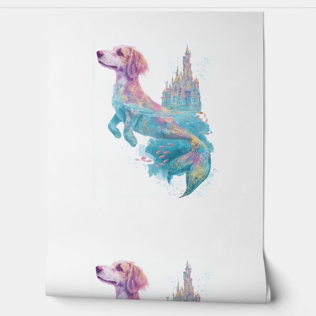 Papier Peint Mermaid Mutt - Chien d'Imaginaires sous-marin (Déroulement)