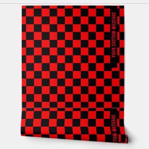 Papier Peint Message Personnalisé tendance Red Black Checker