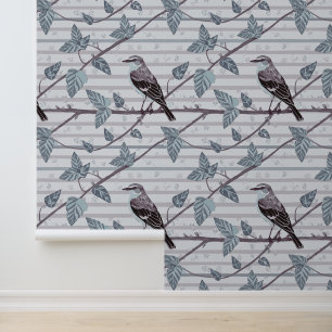 Papier Peint Mocking Bird and Yellow Flowers