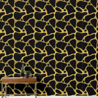 Modèle de zèbre Abstrait or et noir
