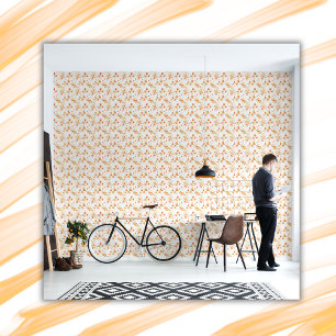 Papier Peint Modèle floral orange simple sur Arrière - plan bla
