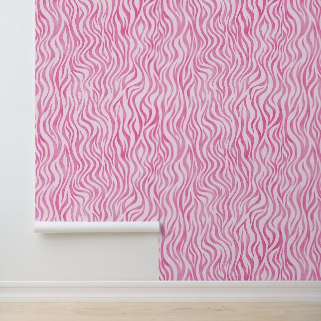 Papier Peint Modèle Zèbre rose mou (Application)