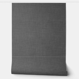 Papier Peint Modern Dark Charcoal Linen Look Texture