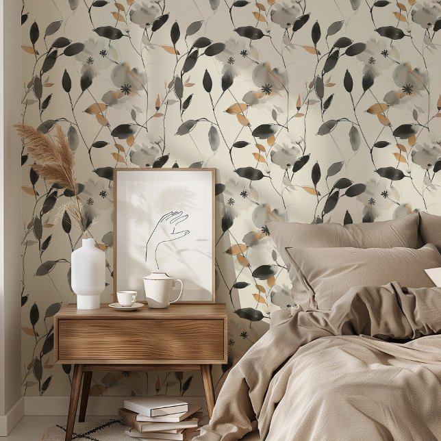 Papier Peint Moderne Chinoiserie Motif Floral Peel & Stick (Créateur téléchargé)