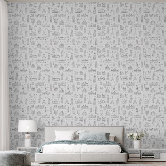 Papier Peint Moderne et élégant monuments européens Wallpaper (Chambre à coucher)