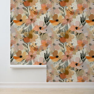 Papier Peint Moderne Floral Abstrait