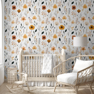 Papier Peint Moderne minimaliste Fleurs de Boho mignonnes Flora