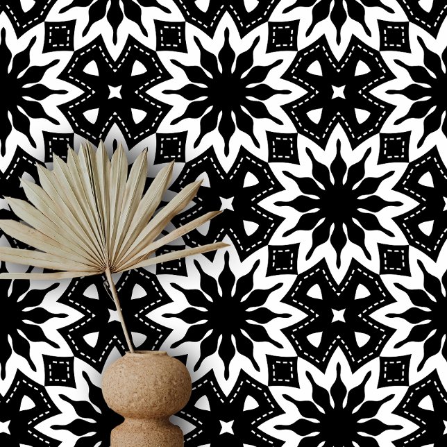 Papier Peint Moderne Monochrome noir et blanc géométrique (Créateur téléchargé)