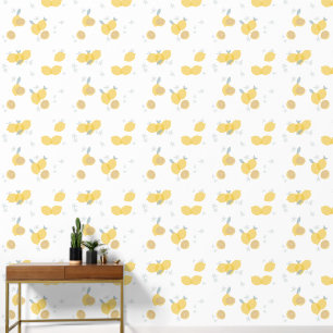 Papier Peint Moderne Pastel Citrus Lemons Motif