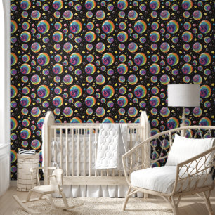 Papier Peint Moderne Rainbow Bubbles Simples Motif stylé