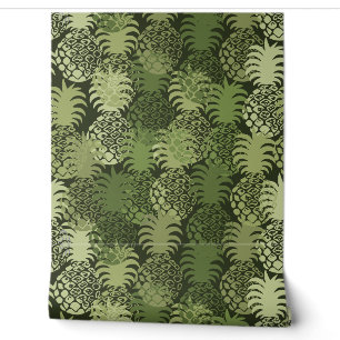 Papier Peint Momona Hawaiian Tropical Pineappy Toss - Vert