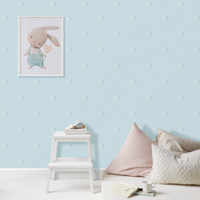 Papier Peint Monogramme personnalisé Motif initial bleu apaisan (Créateur téléchargé)