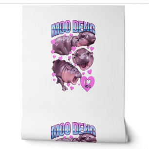Papier Peint Moo-Deng Hippo Le célèbre bébé Pigmy Mooden T-Shir