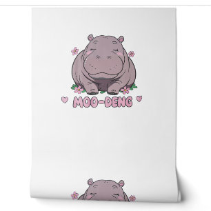 Papier Peint Moo-Deng Le fameux mou bébé Hippopotamus en thaï