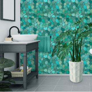 Papier Peint Mosaïque Cyane Aquamarine